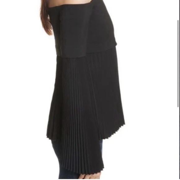 ALC Serena Pleated Off Shoulder Black Blouse Top - Picture 5 of 10
